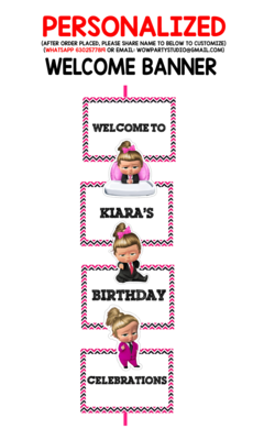 Boss Baby Girl - Door / Welcome Banner (5ft)