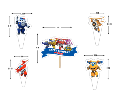 Super Wings- Cake Topper Set 5Pcs