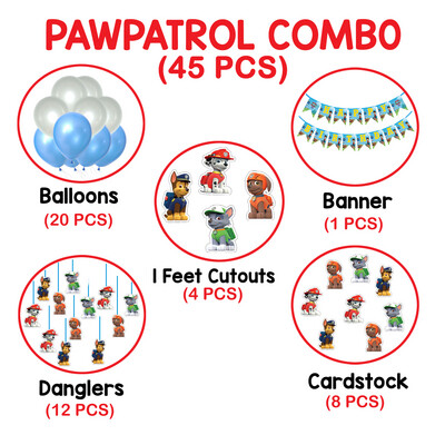 Paw Patrol Theme - Combo Kit 45Pcs (Non Personalized)