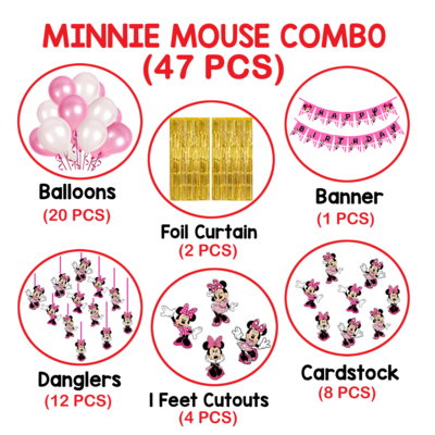 Minnie Mouse Theme - Combo Kit 47Pcs Gold (Non Personalized)