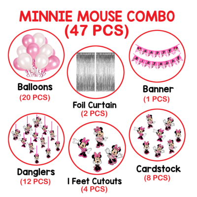 Minnie Mouse Theme - Combo Kit 47Pcs Silver (Non Personalized)