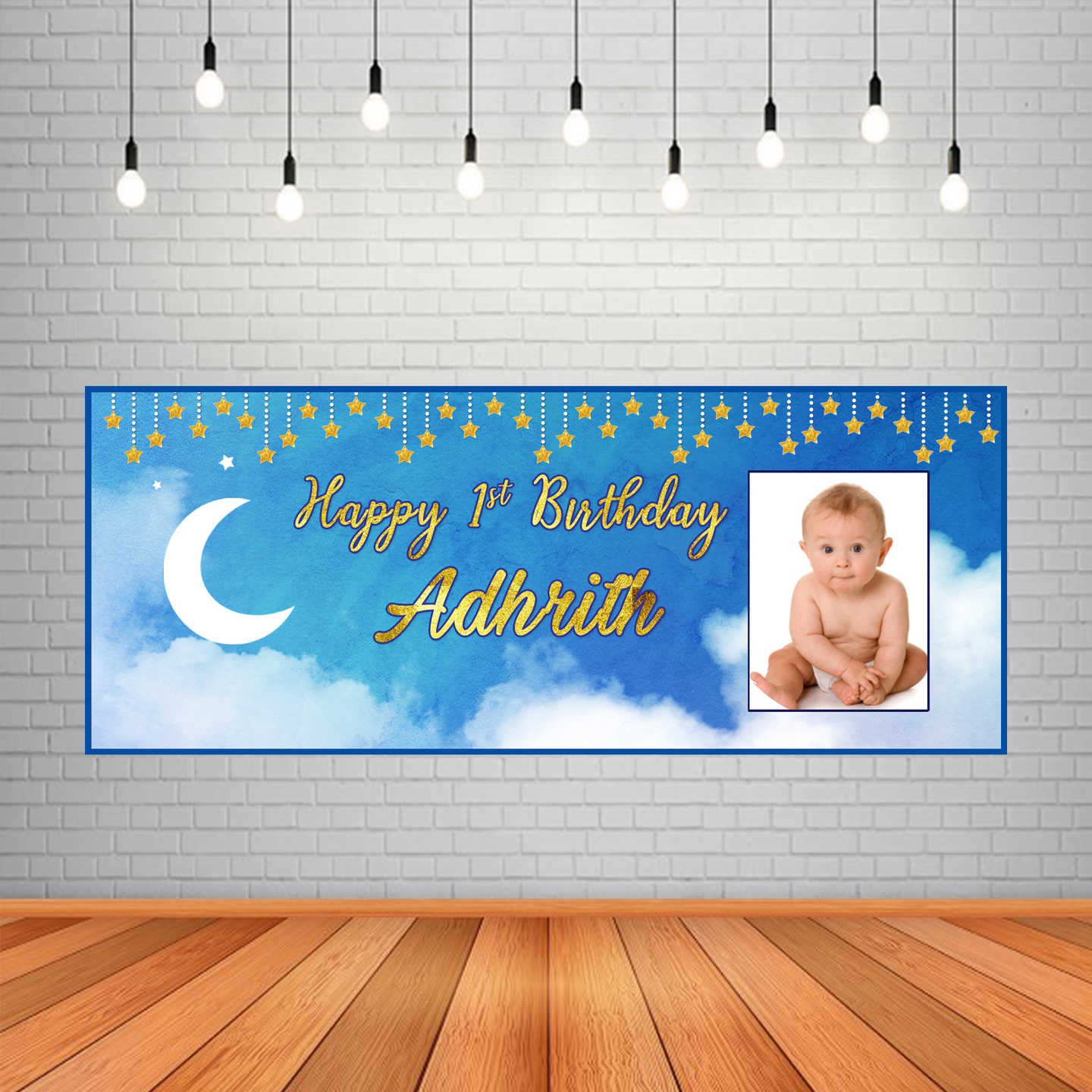 Twinkle Star-blue Backdrop / Background Banner (2ft x 5ft)