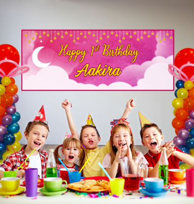 Twinkle star-Girl Backdrop / Background Banner (2ft x 5ft)