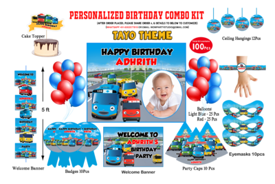 Tayo Bus Theme Birthday Party Combo Kit