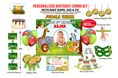 Jungle Theme - Birthday Party Combo Kit