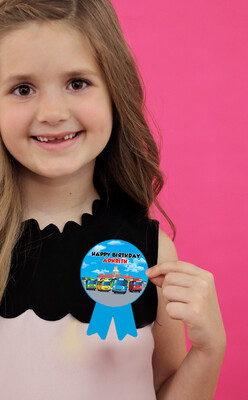 Tayo Bus Theme Birthday Badges (10 Pcs)