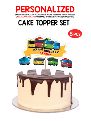 Tayo Bus - Cake Topper Set 5Pcs