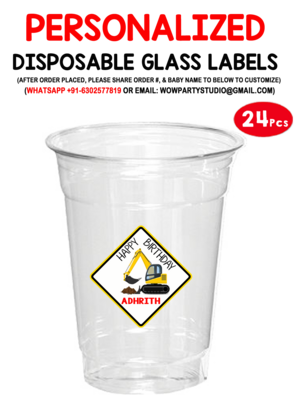 Construction Paper /  Mocktail  Disposable Glass Stickers (24 Pcs)