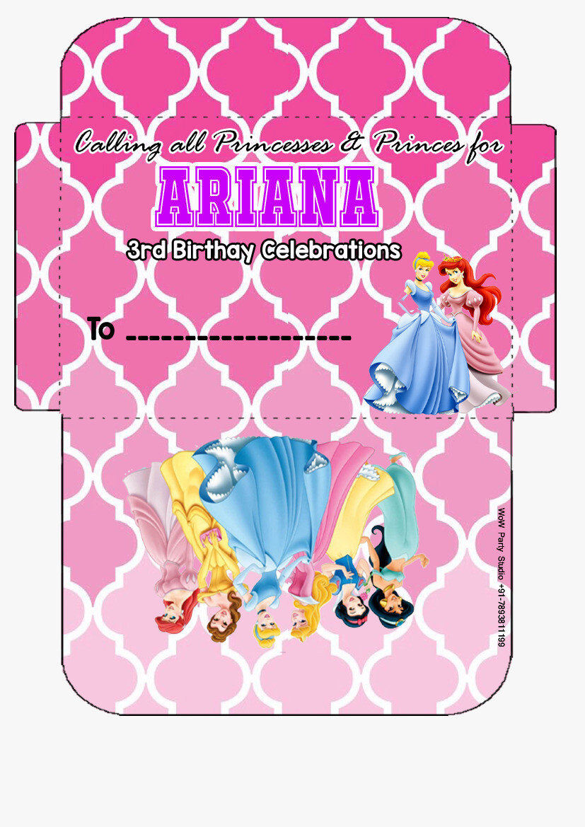Princess Disney Invitation Card Envelopes (16 Pcs)
