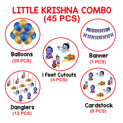 Little Krishna Theme - Combo Kit 45Pcs (Non Personalized)
