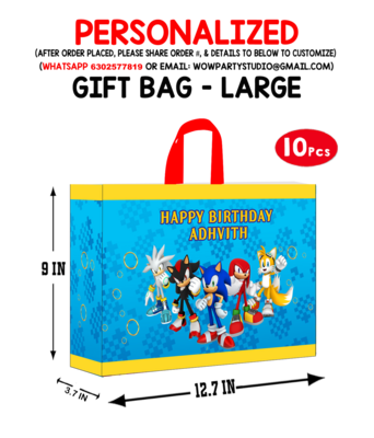 Sonic Theme Gift Bag - Large (10 Pcs)