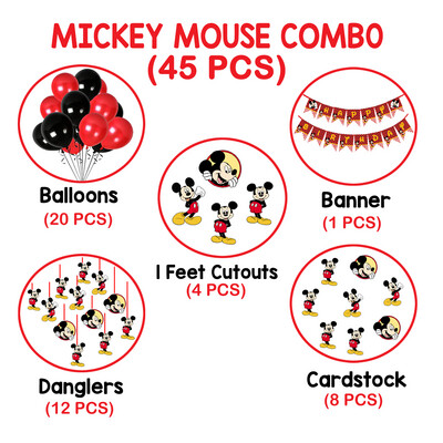 Mickey Theme - Combo Kit 45Pcs (Non Personalized)