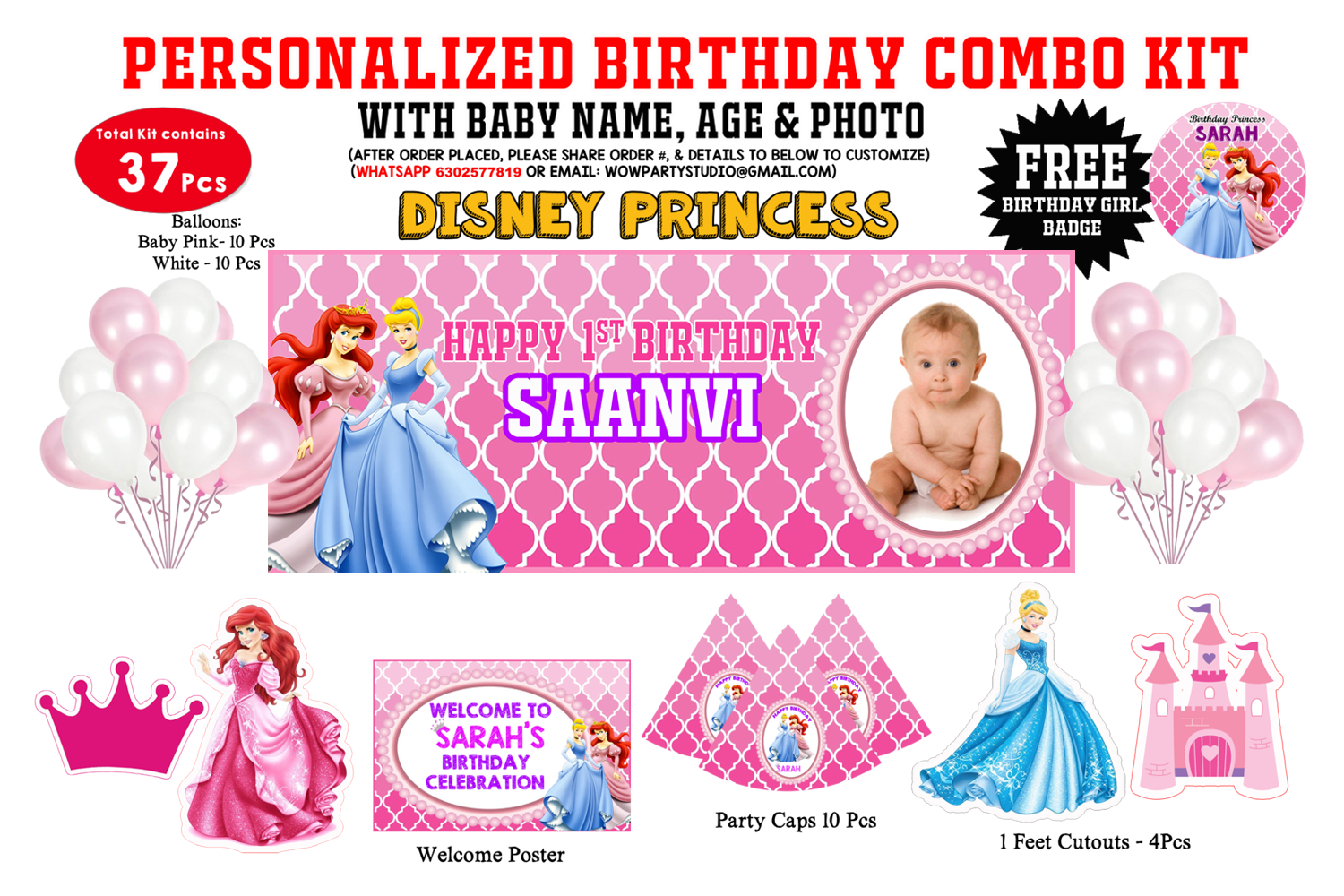 Princess - Combo Kit 37Pcs With Kids Picture