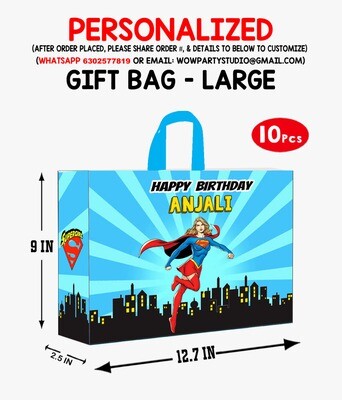 Super Girl Theme Gift Bag - Large (10 Pcs)