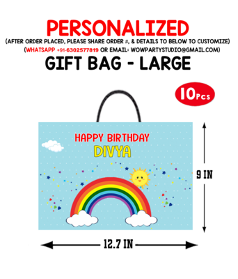 Rainbow Theme Gift Bag - Large (10 Pcs)