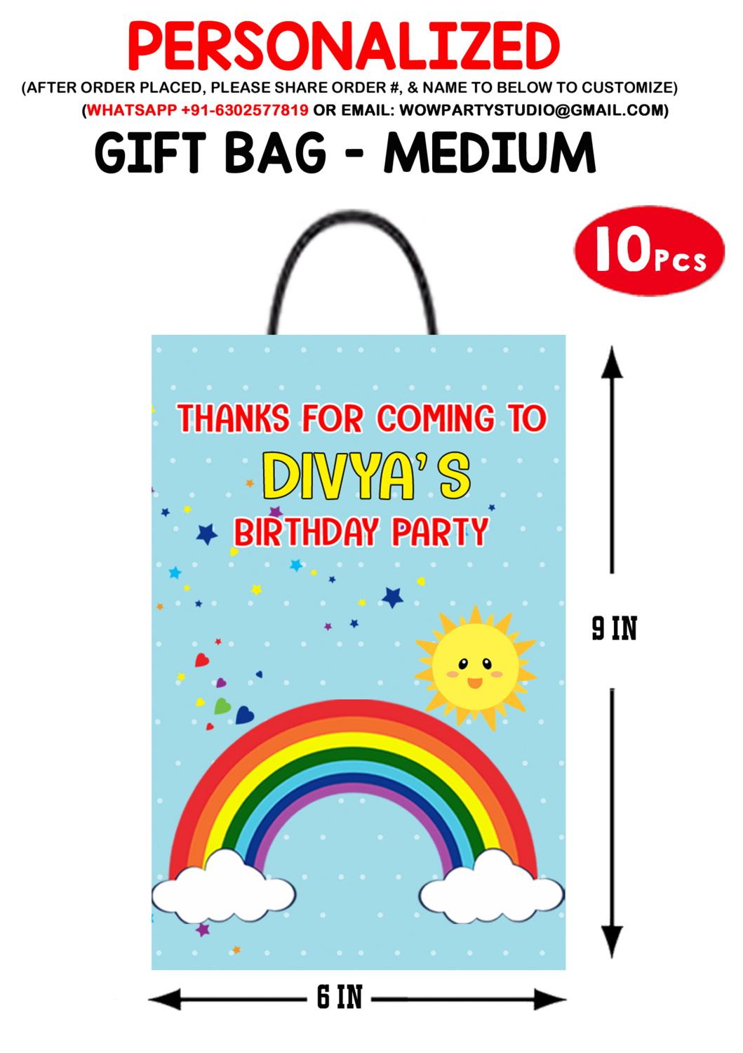 Rainbow Gift Bag - Medium (10 Pcs)