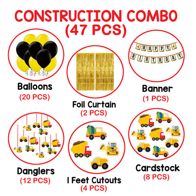 Construction Theme - Combo Kit 47Pcs Gold (Non Personalized)