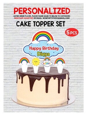 Rainbow - Cake Topper Set 5Pcs