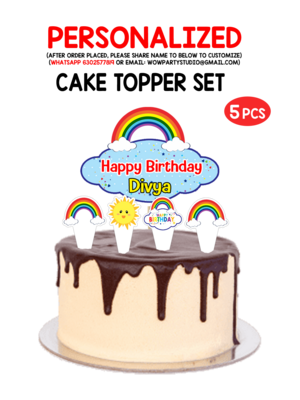 Rainbow - Cake Topper Set 5Pcs
