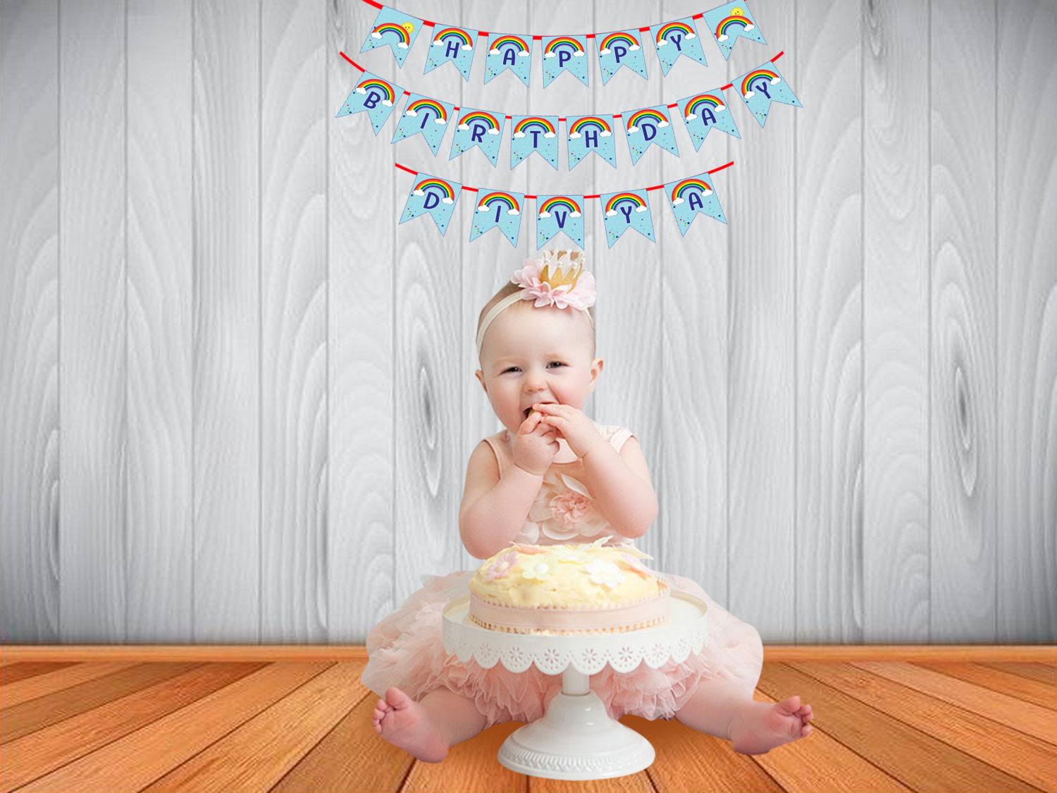 Rainbow  Bunting Banner with Name