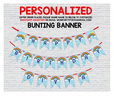 Rainbow Bunting Banner with Name