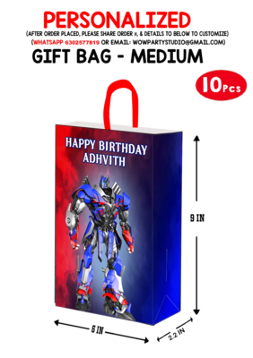 Transformers Optimus Prime Gift Bag - Medium (10 Pcs)