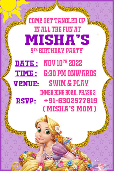 Rapunzel  Invitation Cards (16 Pcs)