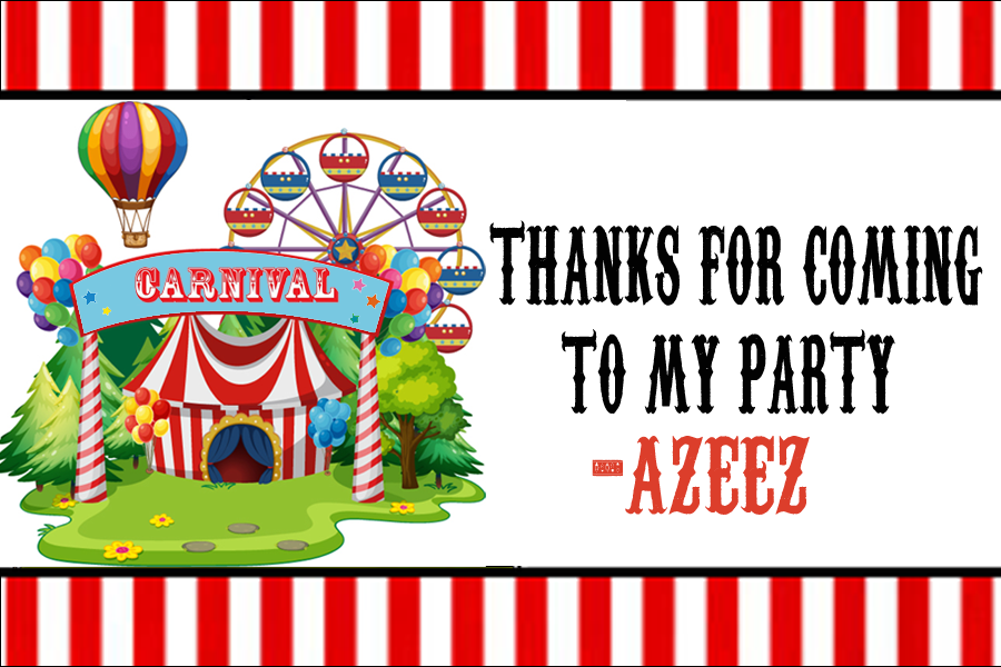 Carnival Thank you Tags (24 Pcs)