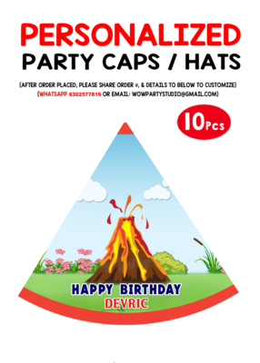 Volcano Party Caps / Hats (10 Pcs)