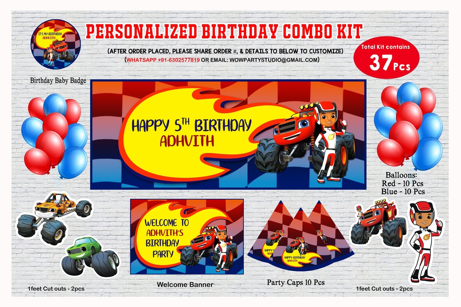 Blaze and the Monster Machine Theme - Combo Kit 37Pcs