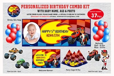 Blaze and the Monster Machine Theme - Combo Kit 37Pcs With Kids Picture