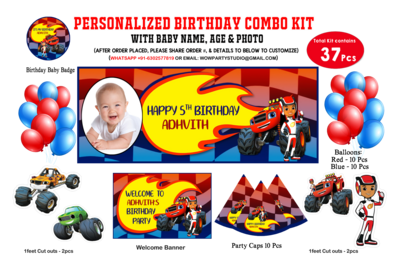 Blaze and the Monster Machine Theme - Combo Kit 37Pcs With Kids Picture