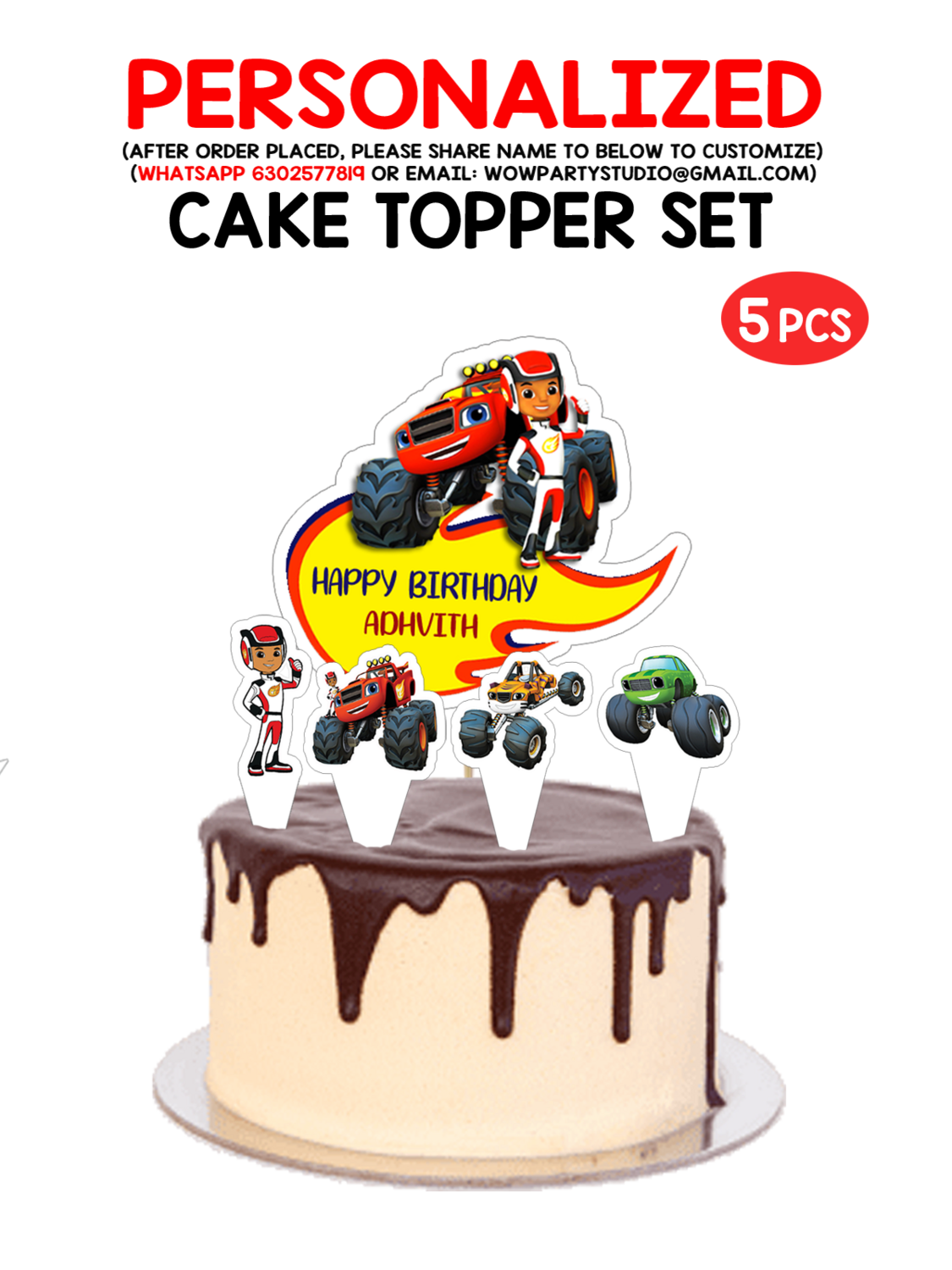 Blaze and the Monster Machine - Cake Topper Set 5Pcs