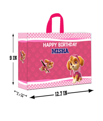 Paw Patrol Pink  Theme Gift Bag - Large (10 Pcs)