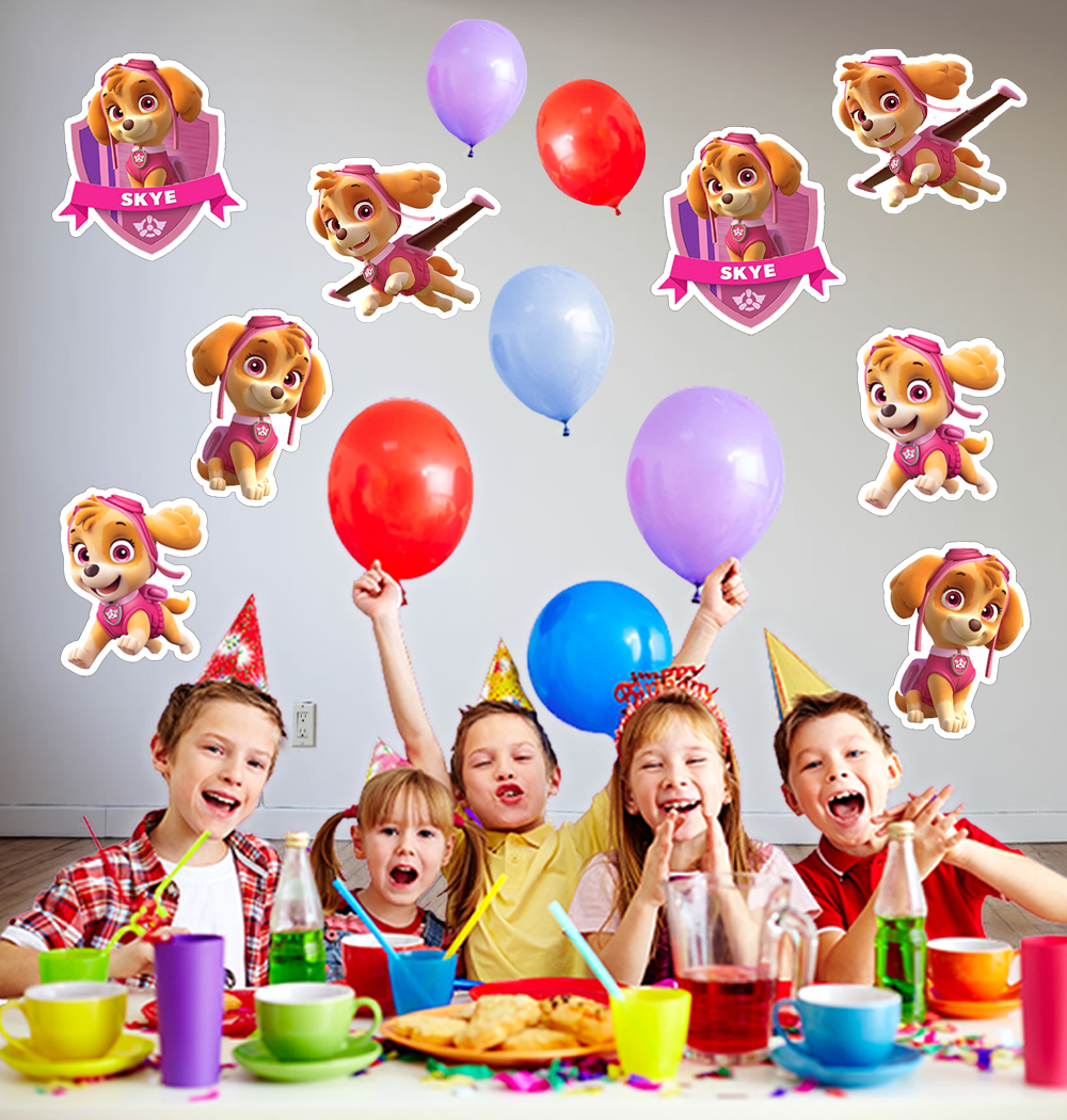 Paw Patrol Pink Cutouts (1ft) - 8 Pcs