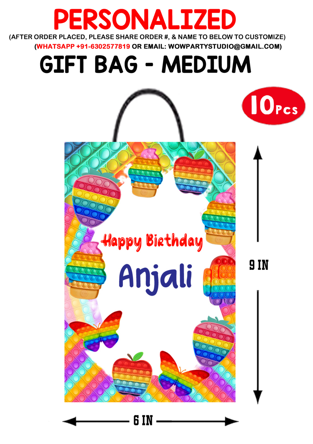 Pop It Gift Bag - Medium (10 Pcs)