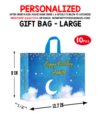 Twinkle Star Blue Theme Gift Bag - Large (10 Pcs)