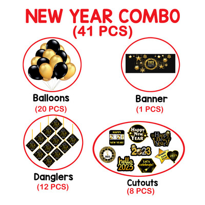 New Year Banner Combo 41Pcs