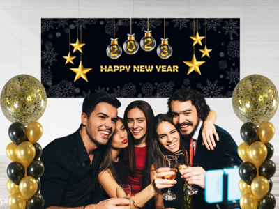 New Year Backdrop / Background Banner (2ft x 5ft)