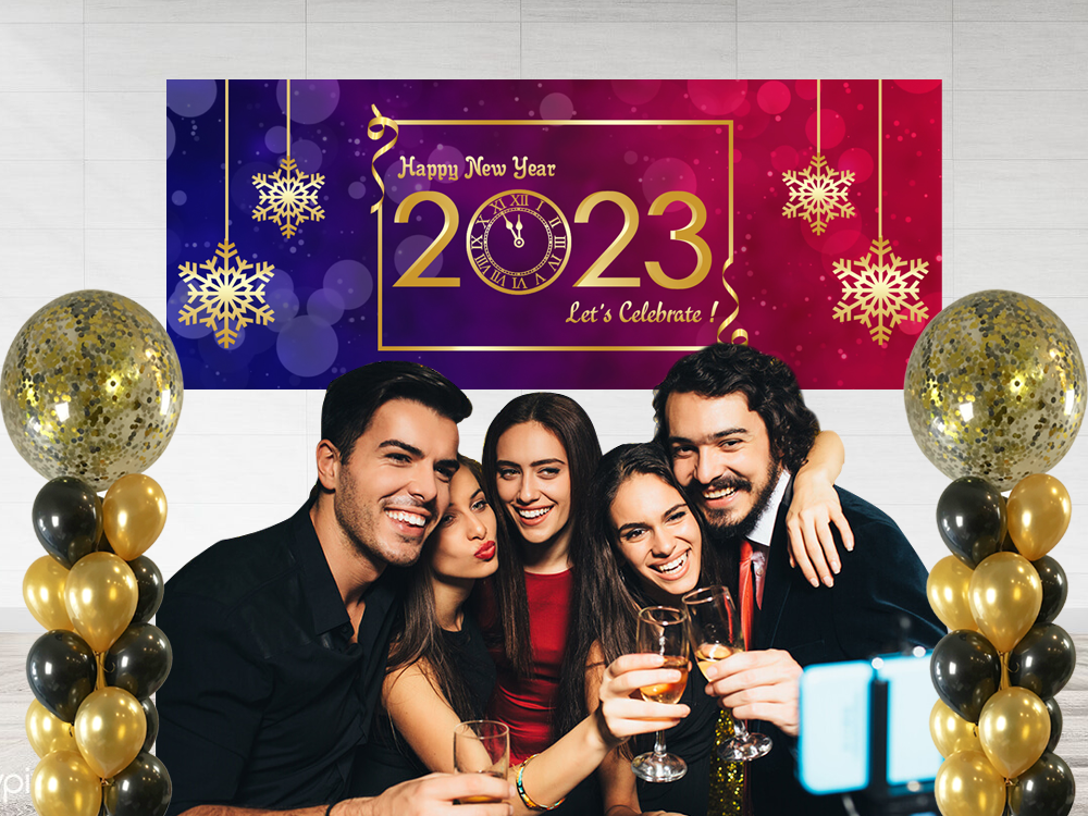 New Year Backdrop / Background Banner (2ft x 5ft)