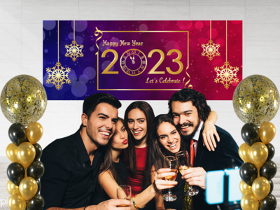New Year Backdrop / Background Banner (2ft x 5ft)