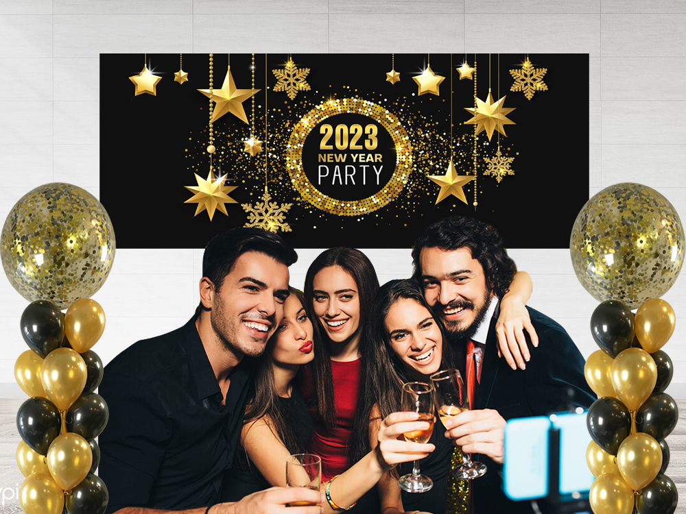 New Year Backdrop / Background Banner (2ft x 5ft)