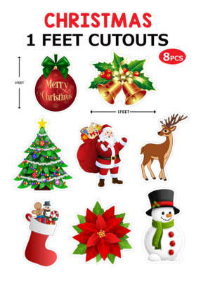 Christmas Eve Cardstock Cutouts (1ft) - 8 Pcs