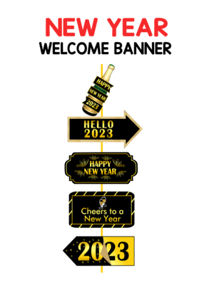 New Year Eve Door / Welcome Banner (3ft)