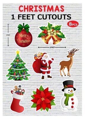Christmas Eve Cardstock Cutouts (1ft) - 8 Pcs