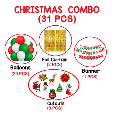Christmas Bunting Combo 31Pcs - Gold
