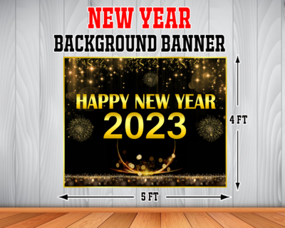 New Year Backdrop / Background Banner (4ft x 5ft)