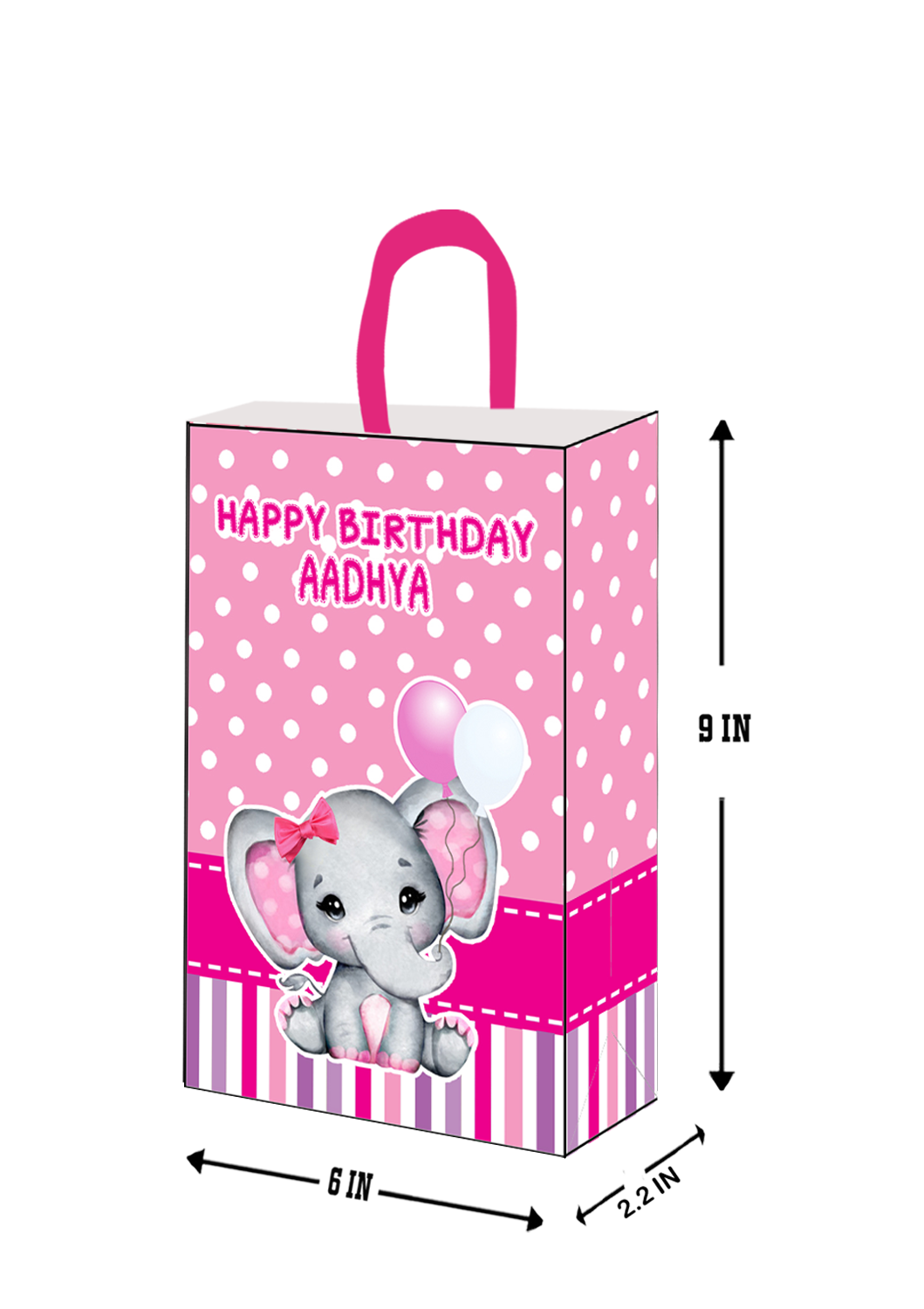 Elephant Pink Gift Bag - Medium (10 Pcs)