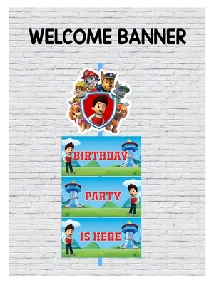 Paw Patrol Theme Door / Welcome Banner (3ft) - (non customizable product)