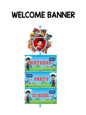 Paw Patrol Theme Door / Welcome Banner (3ft) - (non customizable product)